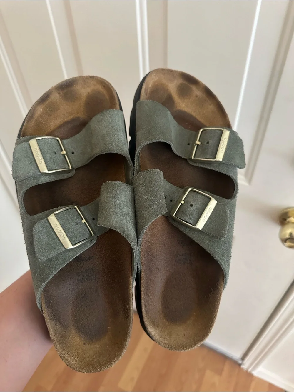 Papillio Birkenstock Arizona Chunky Suede Leather Thyme Olive 41 Platform